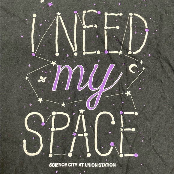 “I Need My Space” Science City @ Union Station V-Neck Size large - Picture 2 of 3